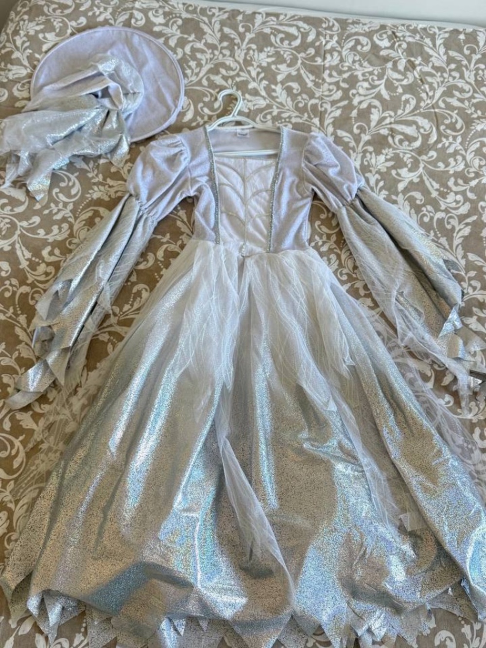 Girls’ Silver Costume Dress – Size 10–12 years